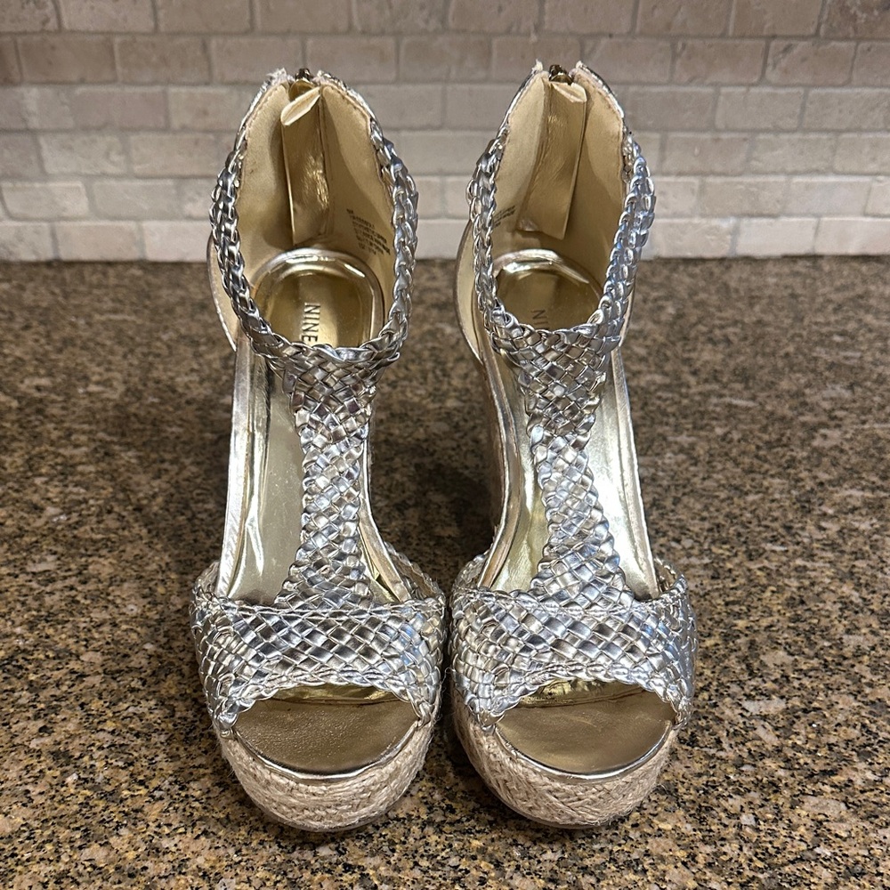 Nine West Obessol Espadrille Wedge Sandal   Size 6